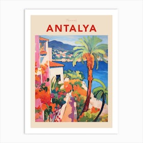 Antalya Turkey 6 Fauvist Travel Poster Art Print