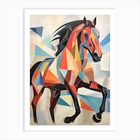 A Horse Painting In The Style Of Cubist Techniques 1 Art Print