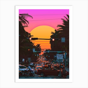 Vaporwave Sunset Art Print