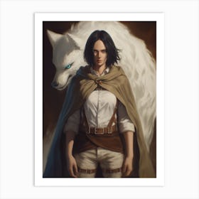 Wolf And A Girl Art Print