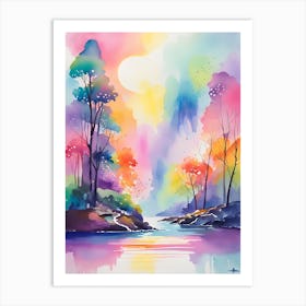 Watercolor Of Trees 6 Art Print