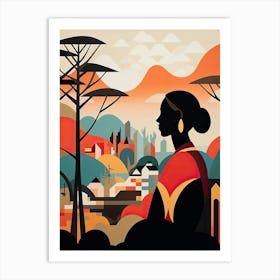 Bali, Indonesia, Bold Outlines 4 Art Print