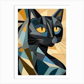 Geometric Cat Art Print