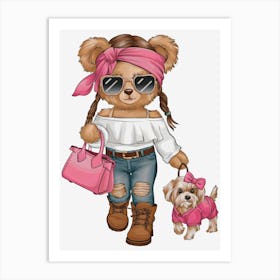 Teddy Bear.Cool-Bear-Doll-Sublimation-Bundle 1 Art Print