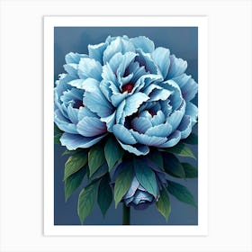 Blue Peonies 3 Art Print