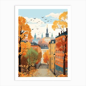Stockholm In Autumn Fall Travel Art 4 Art Print