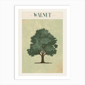 Walnut Tree Minimal Japandi Illustration 3 Poster Art Print