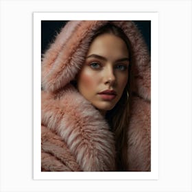 Pink Fur Coat Art Print