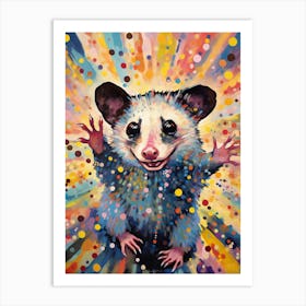  A Acrobatic Possum Vibrant Paint Splash 1 Art Print