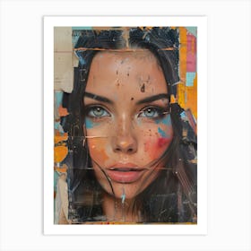 Girl With Paint On Her Face Art Print