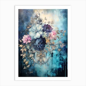 Vintage Moody Flowers 11 Art Print