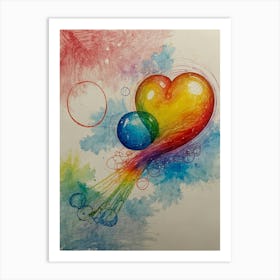 Default Draw Me Funny A Heart Made Of Soap Bubbles Reflecting 0 Art Print