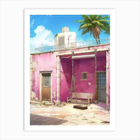 Pink House 2 Art Print