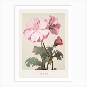 Floral Illustration Geranium 1 Poster Art Print