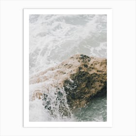 Waves On Rocks Art Print