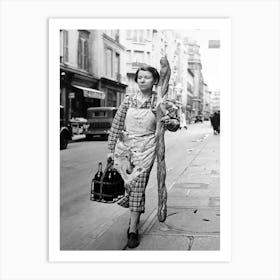 French Woman With Baguette Art Print