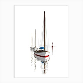 Sailboats In The Harbor 1 Art Print