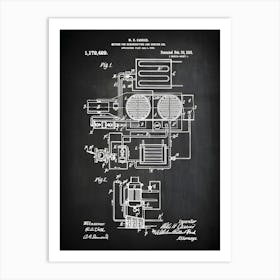 Air Conditioning Unit Patent Hvac Dehumidifying And Cooling Air Conditioning Patent Ac Air Conditioning System Blueprint Hvac Cp4291 Art Print