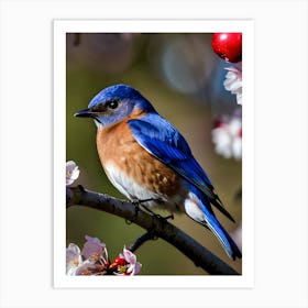 Eastern Bluebird-Reimagined 24 Art Print