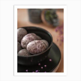 Purple Eggs In A Bowl Art Print