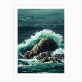 Ocean Crashing Waves Art Print