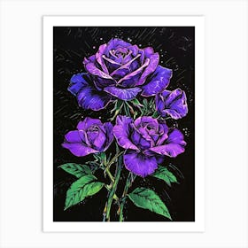 Purple Roses Art Print