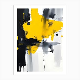 Abstract With Yellow Splashes Art Print