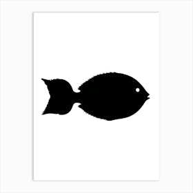 Simple Black Fish Silhouette Art Print