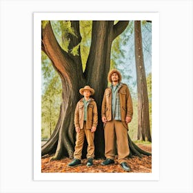 Two Men Standing Under A Tree 1 Art Print