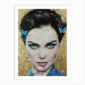 'A Woman With Butterflies' Art Print