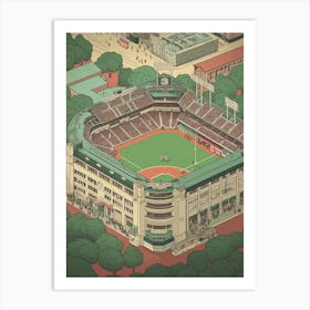 Fenway Park United States Travel Illustration 4 Art Print