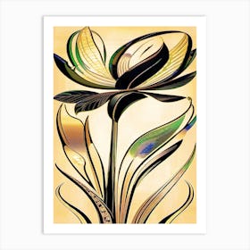 Art Deco Flower 1 Art Print