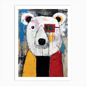 Cyber Punk Teddy Polar Bear Art Print