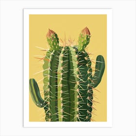 Mammillaria Cactus Minimalist Abstract Illustration 2 Art Print