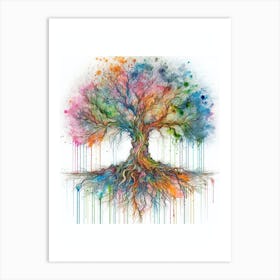 Watercolour Tree Of Life Art Print