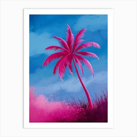 Pink Palm Tree Art Print