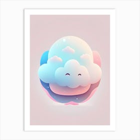 Hydrogen Cloud Kawaii Kids Space Art Print
