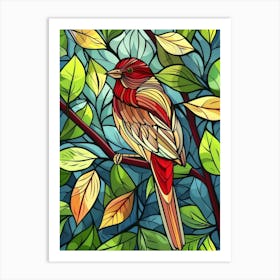 Stained Glass Bird 1 Art Print