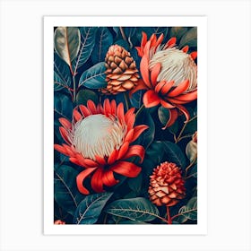 Of Flowers Inspired by William Morris Art Print