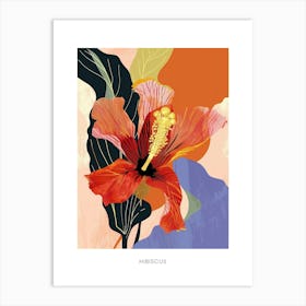 Colourful Flower Illustration Poster Hibiscus 2 Art Print