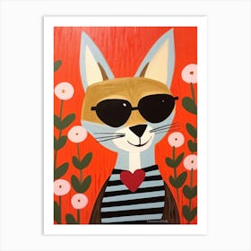 Little Coyote 3 Wearing Sunglasses Art Print