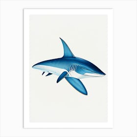 Blue Shark Vintage Art Print
