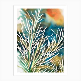 Acropora Jacquelineae 2 Vintage Graphic Watercolour Art Print