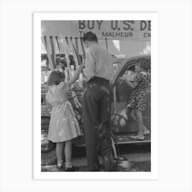 Untitled Photo, Possibly Related To Decorating Their Automobile For The Fourth Of July Parade At Vale, Oregon Art Print