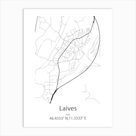 Laives,Italy Minimalist Map Art Print