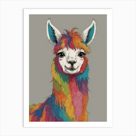 Rainbow Llama 5 Art Print