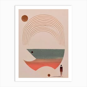 Lonely Man And His Shwado - Abstract Minimal Boho Beach Art Print