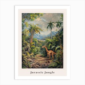 Dinosaur In The Jungle Painting 3 Poster Art Print