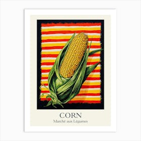 Marche Aux Legumes Corn Summer Illustration 3 Art Print