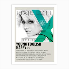 Young Foolish Happy 2011 Music Poster Decor Art Print